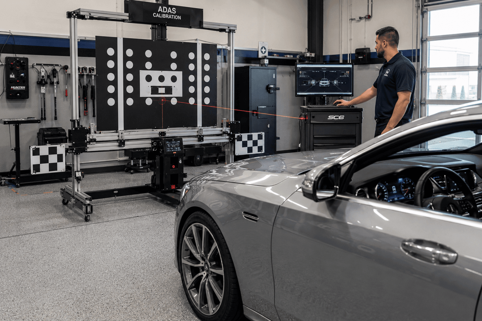 ADAS camera calibration in a professional garage